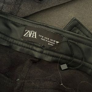 faux leather zara pants